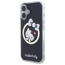 Hello Kitty IML įdomus lankas Magsafe iPhone 16 dėklas – juodas
