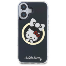 Hello Kitty IML įdomus lankas Magsafe iPhone 16 dėklas – juodas