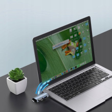 Tech-Protect UltraBoost SD / micro SD kortelių skaitytuvas su USB-C / USB-A jungtimis - pilka Tech-Protect UltraBoost SD / micro SD kortelių skaitytuvas su USB-C / USB-A jungtimis - pilka