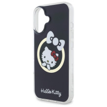 Hello Kitty IML įdomus lankas Magsafe iPhone 16 dėklas – juodas