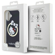 Hello Kitty IML įdomus lankas Magsafe iPhone 16 dėklas – juodas