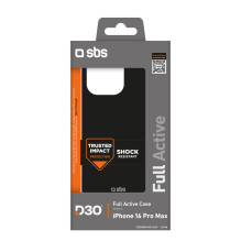 SBS Full Active D3O dėklas, skirtas iPhone 16 Pro Max – juodas