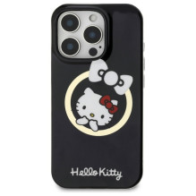 Hello Kitty IML įdomus lankas Magsafe iPhone 16 Pro Max dėklas – juodas
