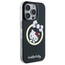 Hello Kitty IML įdomus lankas Magsafe iPhone 16 Pro Max dėklas – juodas