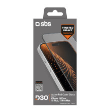 SBS grūdintas stiklas D3O su rėmeliu, skirtas iPhone 16 Plus / iPhone 15 Plus