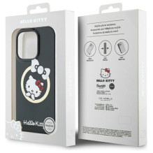 Hello Kitty IML įdomus lankas Magsafe iPhone 16 Pro Max dėklas – juodas