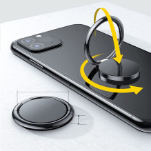 Tech-Protect magnetinis telefono žiedo laikiklis / žiedas su stovo funkcija - juodas Tech-Protect magnetinis telefono žiedo laikiklis / žiedas su stovo funkcija - juodas