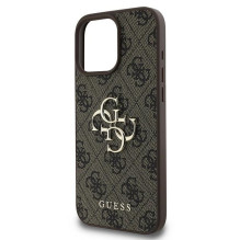 „Guess 4G Big Logo“ dėklas, skirtas „iPhone 16 Pro“ – rudas