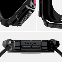 „Spigen“ tvirtas šarvų dėklas, skirtas „Apple Watch 10“ (42 mm) – juodas