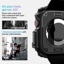 „Spigen“ tvirtas šarvų dėklas, skirtas „Apple Watch 10“ (42 mm) – juodas