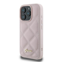 Guess Quilted Metal Logo iPhone 16 Pro Case - Pink Guess Quilted Metal Logo iPhone 16 Pro Case - Pink