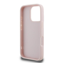 Guess Quilted Metal Logo iPhone 16 Pro Case - Pink Guess Quilted Metal Logo iPhone 16 Pro Case - Pink