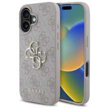 „Guess 4G“ didelio logotipo dėklas, skirtas „iPhone 16“ – rožinis