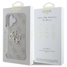 „Guess 4G“ didelio logotipo dėklas, skirtas „iPhone 16“ – rožinis