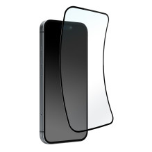 Puro Flexible Glass D3O hibridinis stiklas su juodu rėmeliu, skirtas iPhone 16 Pro