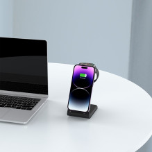 Tech-Protect QI15W-A36 3in1 įkrovimo stotelė, skirta Apple - juoda