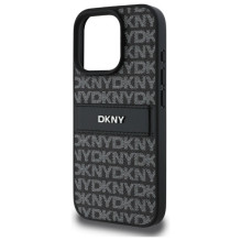 DKNY tekstūros rašto toninės juostelės iPhone 16 Pro dėklas – juodas