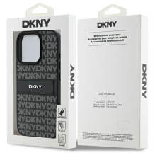 DKNY tekstūros rašto toninės juostelės iPhone 16 Pro dėklas – juodas