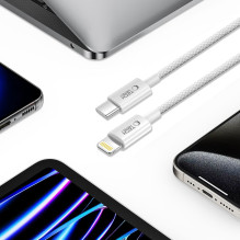 Tech-Protect UltraBoost USB-C / Lightning PD27W / 3A kabelis 100 cm - pilkas
