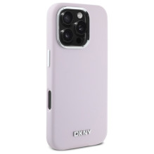 DKNY skysto silikono mažas metalinis logotipas MagSafe iPhone 16 Pro dėklas – rožinis DKNY skysto silikono mažas metalinis logotipas MagSafe iPhone 16 Pro dėklas – rožinis