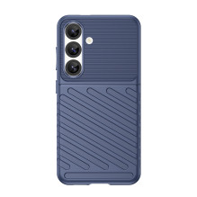 „Thunder“ dėklas „Samsung Galaxy S25“ silikoninis šarvuotas dėklas – mėlynas