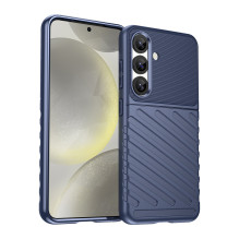 „Thunder“ dėklas „Samsung Galaxy S25“ silikoninis šarvuotas dėklas – mėlynas