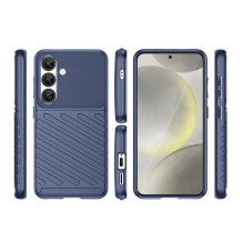 „Thunder“ dėklas „Samsung Galaxy S25“ silikoninis šarvuotas dėklas – mėlynas