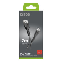 SBS TECABLETC220K USB-A – USB-C laidas 2 m – juodas