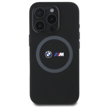 BMW M silikoninis spausdintas žiedas MagSafe dėklas, skirtas iPhone 16 Pro Max - juodas BMW M silikoninis spausdintas žiedas MagSafe dėklas, skirtas iPhone 16 Pro Max - juodas