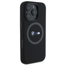 BMW M silikoninis spausdintas žiedas MagSafe dėklas, skirtas iPhone 16 Pro Max - juodas BMW M silikoninis spausdintas žiedas MagSafe dėklas, skirtas iPhone 16 Pro Max - juodas