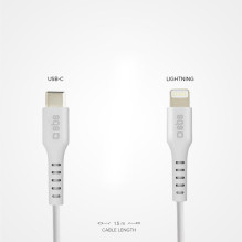 SBS TECABLELIGTC1W USB-C – žaibo kabelio MFi sertifikatas, 1 m – baltas