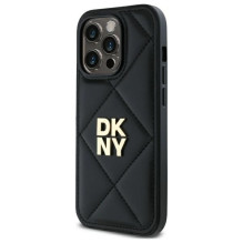 DKNY Quilted Stack Logo iPhone 14 Pro dėklas – juodas