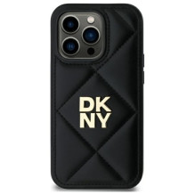 DKNY Quilted Stack Logo iPhone 14 Pro dėklas – juodas