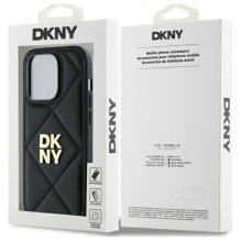 DKNY Quilted Stack Logo iPhone 14 Pro dėklas – juodas