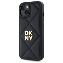 DKNY Quilted Stack Logo iPhone 14 dėklas – juodas