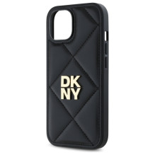 DKNY Quilted Stack Logo iPhone 14 dėklas – juodas