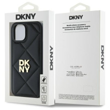 DKNY Quilted Stack Logo iPhone 14 dėklas – juodas