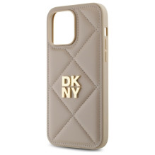 DKNY Quilted Stack Logo iPhone 14 Pro Max Case - Beige