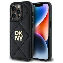 DKNY Quilted Stack Logo iPhone 14 Pro Max dėklas – juodas