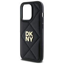 DKNY Quilted Stack Logo iPhone 14 Pro Max dėklas – juodas