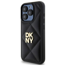 DKNY Quilted Stack Logo iPhone 15 Pro dėklas – juodas