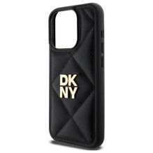 DKNY Quilted Stack Logo iPhone 15 Pro dėklas – juodas