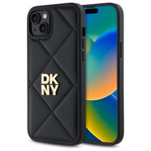 DKNY Quilted Stack Logo iPhone 15 Plus dėklas – juodas