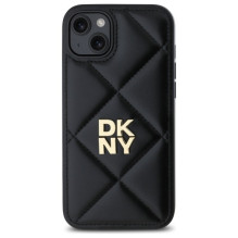 DKNY Quilted Stack Logo iPhone 15 Plus dėklas – juodas