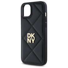 DKNY Quilted Stack Logo iPhone 15 Plus dėklas – juodas