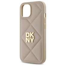 DKNY Quilted Stack Logo iPhone 15 Case - Beige