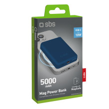 Powerbank SBS TEBB5000MAG1CB 5000 mAh, suderinamas su MagSafe - mėlyna