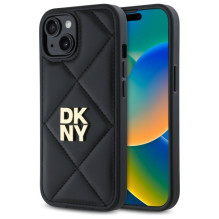 DKNY Quilted Stack Logo iPhone 15 dėklas – juodas