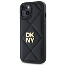 DKNY Quilted Stack Logo iPhone 15 dėklas – juodas