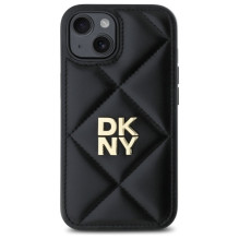DKNY Quilted Stack Logo iPhone 15 dėklas – juodas